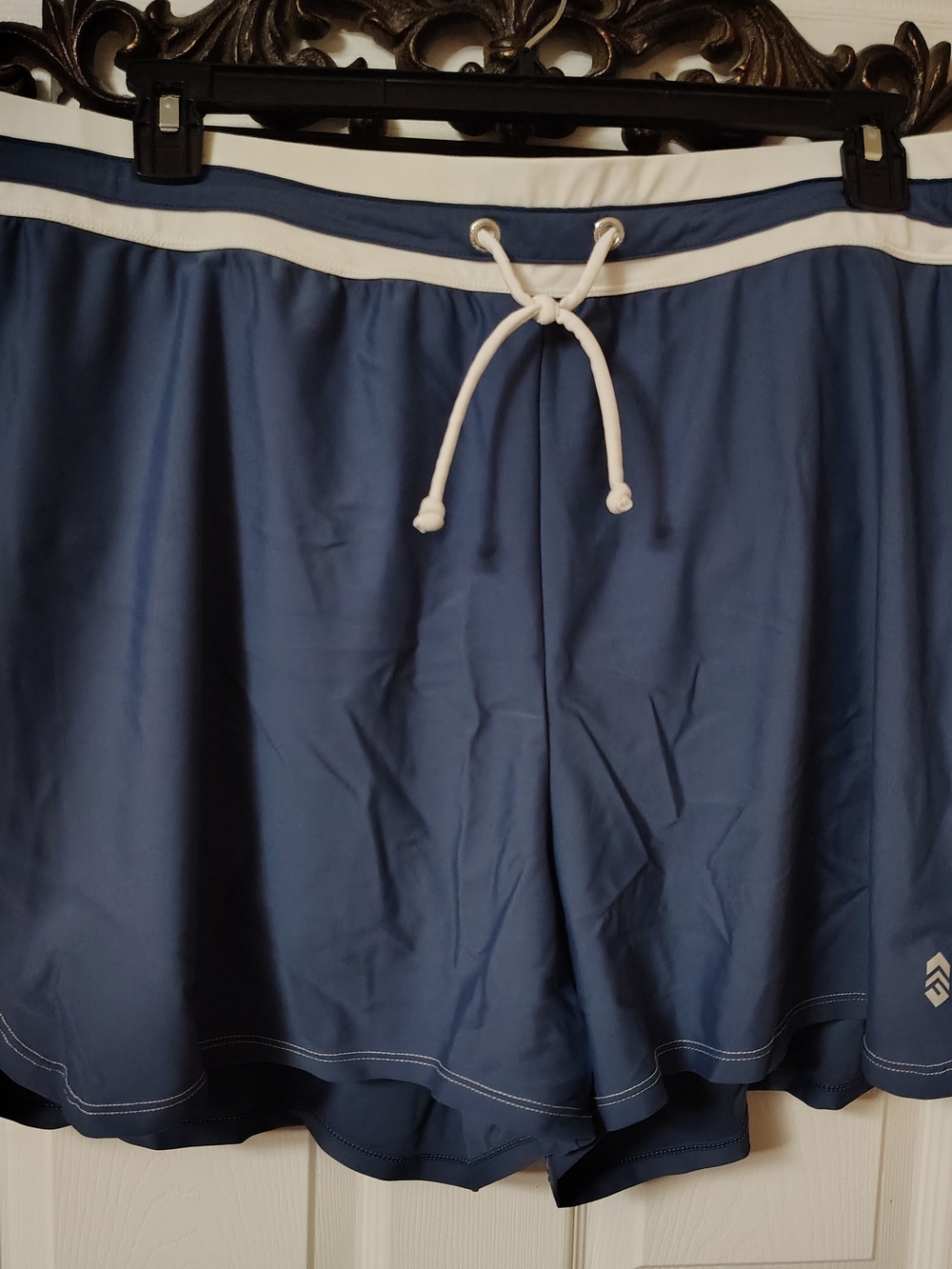 Free Country Navy Swim Skirt with White Drawstring Trim